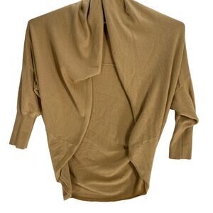 Cubus Angora Blend Sweater Cardigan Women Size Medium M Tan Open Front PILLING